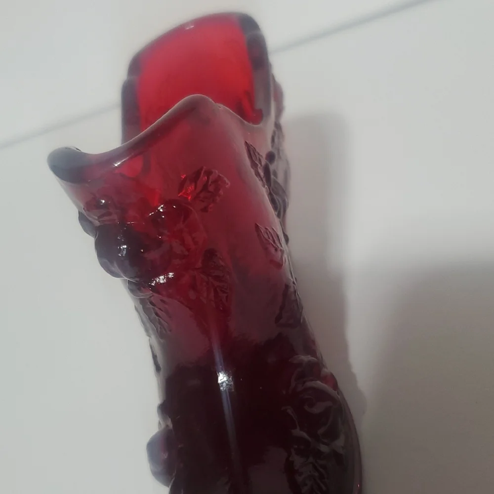 Vtg Ruby Red Fenton Glass Slipper - Picture 6 of 8